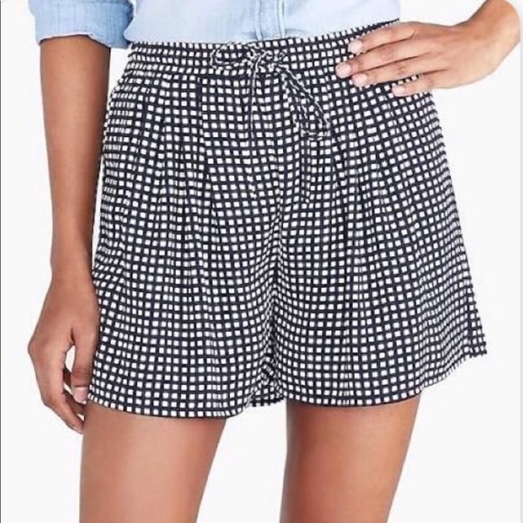 J. Crew Factory Pants - J Crew blue gingham pull on shorts